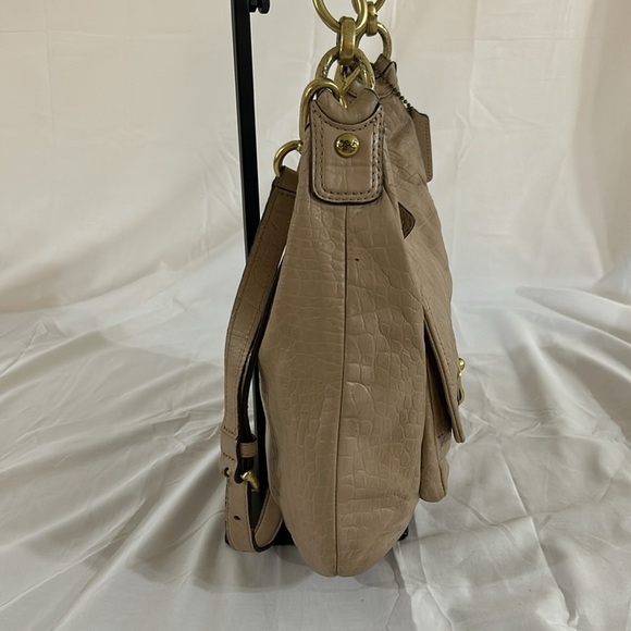 Coach F22925 Hobo Kristin Sand-light Tan-gold Exotic Embossed Leather Bag - Picture 7 of 14